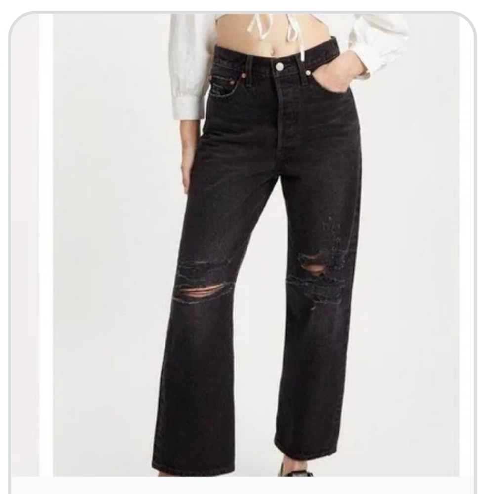 Levi's silver Tab Jeans '94 Baggy. size 28X31 women Black Color